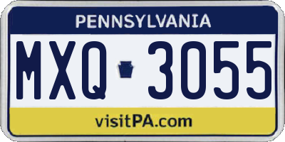 PA license plate MXQ3055