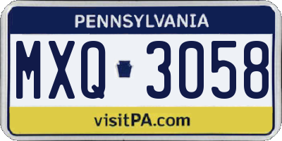PA license plate MXQ3058