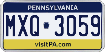 PA license plate MXQ3059
