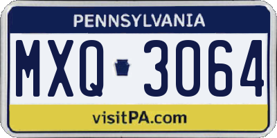 PA license plate MXQ3064