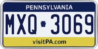 PA license plate MXQ3069