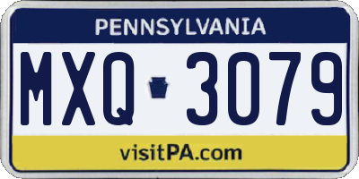 PA license plate MXQ3079