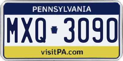 PA license plate MXQ3090