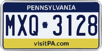 PA license plate MXQ3128