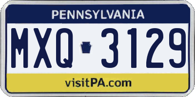 PA license plate MXQ3129