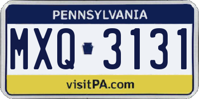 PA license plate MXQ3131