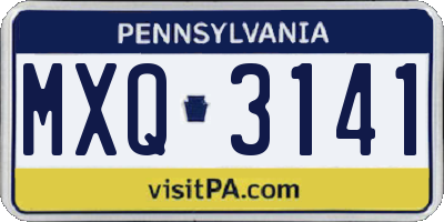 PA license plate MXQ3141