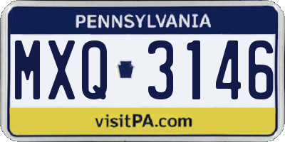 PA license plate MXQ3146