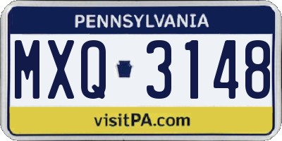 PA license plate MXQ3148