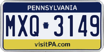 PA license plate MXQ3149