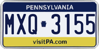 PA license plate MXQ3155