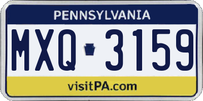 PA license plate MXQ3159
