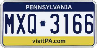 PA license plate MXQ3166