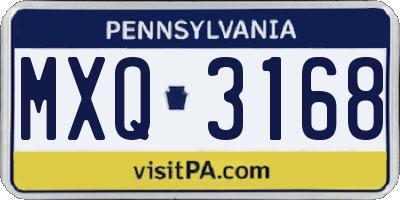 PA license plate MXQ3168