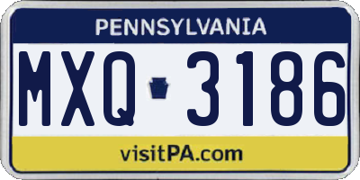 PA license plate MXQ3186