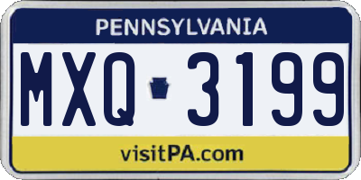 PA license plate MXQ3199
