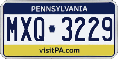 PA license plate MXQ3229