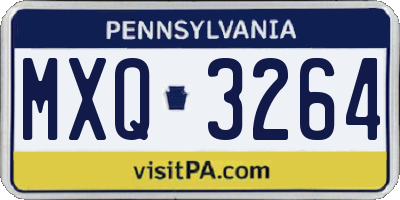 PA license plate MXQ3264