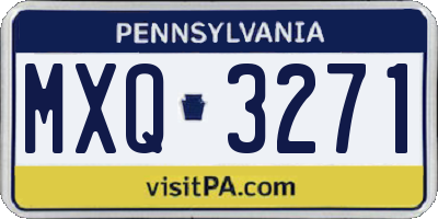 PA license plate MXQ3271