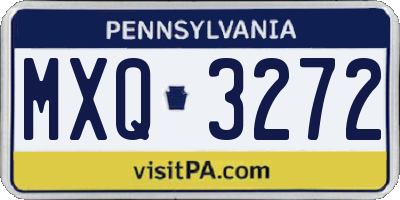 PA license plate MXQ3272