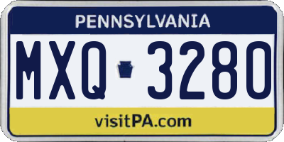 PA license plate MXQ3280