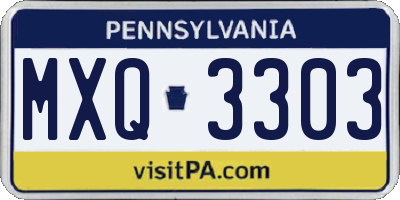 PA license plate MXQ3303