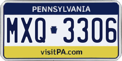 PA license plate MXQ3306