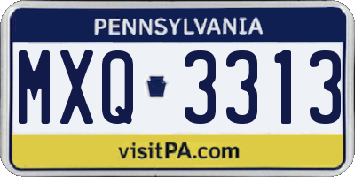 PA license plate MXQ3313