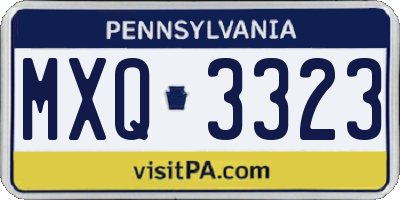 PA license plate MXQ3323