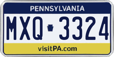 PA license plate MXQ3324