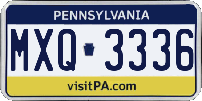 PA license plate MXQ3336
