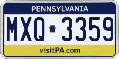 PA license plate MXQ3359