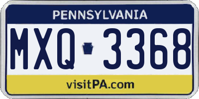 PA license plate MXQ3368