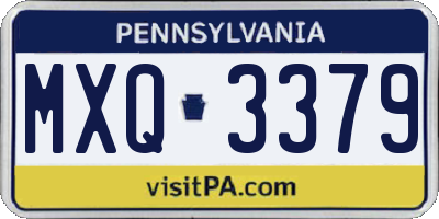 PA license plate MXQ3379