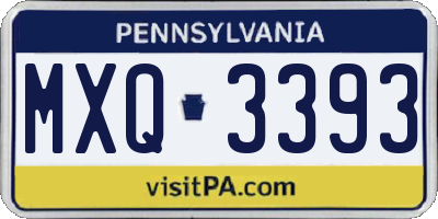 PA license plate MXQ3393
