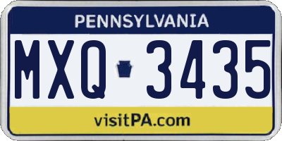 PA license plate MXQ3435