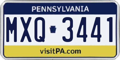 PA license plate MXQ3441