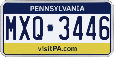 PA license plate MXQ3446