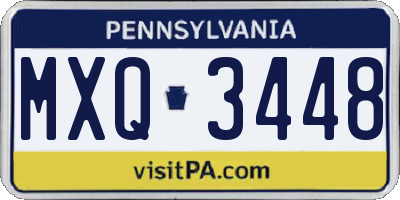PA license plate MXQ3448