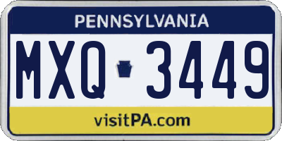 PA license plate MXQ3449