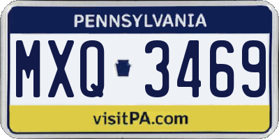 PA license plate MXQ3469