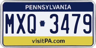 PA license plate MXQ3479