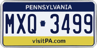 PA license plate MXQ3499