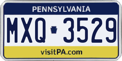PA license plate MXQ3529