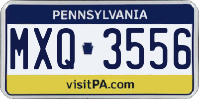 PA license plate MXQ3556
