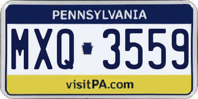 PA license plate MXQ3559