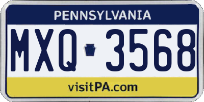 PA license plate MXQ3568