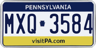 PA license plate MXQ3584