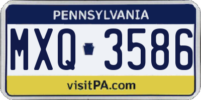 PA license plate MXQ3586