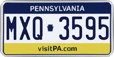 PA license plate MXQ3595